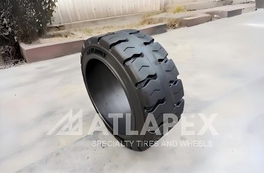 Neumático macizo a presión ATLAPEX 18×7×12 1/8: resistente al desgaste, soporta cargas, imparable.