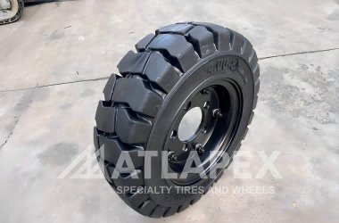 Neumático macizo ATLAPEX 4.00-8 con dibujo continuo: la mejor opción para la eficiencia y durabilidad de las carretillas elevadoras.