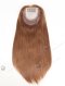 European Human Hair 16'' One Length Straight Middle Golden Brown Color Toppers Topper-022