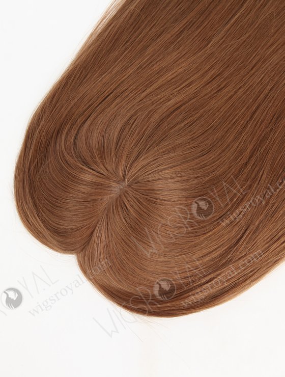 European Human Hair 16'' One Length Straight Middle Golden Brown Color Toppers Topper-022-434