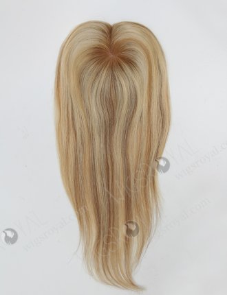 Luxury Rooted Blonde Hair Toppers with Highlights Natural Looking Silk Base Topper-043