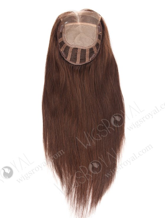 Hidden Crown Silk Base Real Human Hair Toppers for Thinning Hair | In Stock European Virgin Hair 18" Straight 2a# Color 7"×8" Silk Top Open Weft Human Hair Topper-004-393