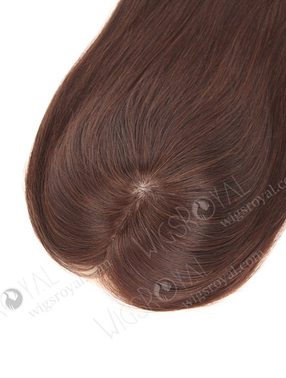 Hidden Crown Silk Base Real Human Hair Toppers for Thinning Hair | In Stock European Virgin Hair 18" Straight 2a# Color 7"×8" Silk Top Open Weft Human Hair Topper-004-396