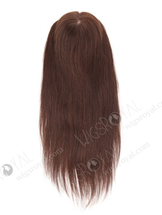 Hidden Crown Silk Base Real Human Hair Toppers for Thinning Hair | In Stock European Virgin Hair 18" Straight 2a# Color 7"×8" Silk Top Open Weft Human Hair Topper-004-395