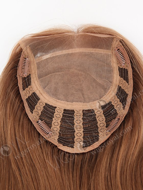 Clip In Brown Hairpieces for Women to Add Volume | In Stock European Virgin Hair 18" Straight 9# Color 7"×8" Silk Top Open Weft Human Hair Topper-003-388