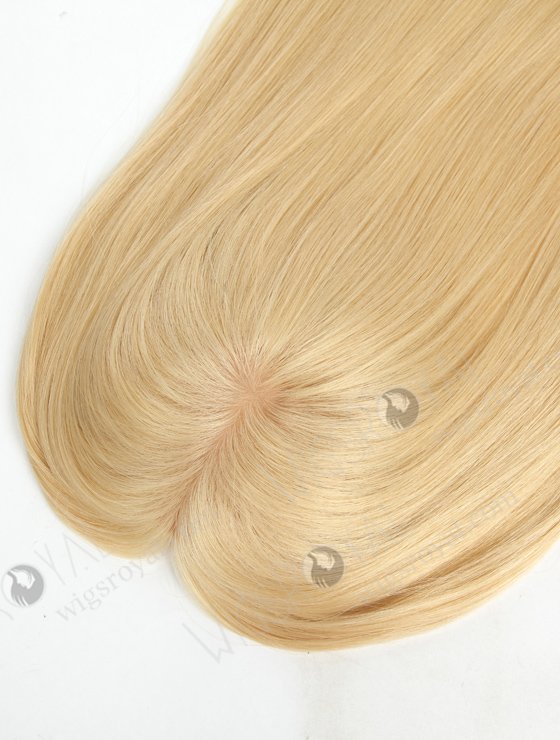 In Stock European Virgin Hair 16" One Length Straight 22# Color 5.5"×5.5" Silk Top Wefted Hair Topper-016-450
