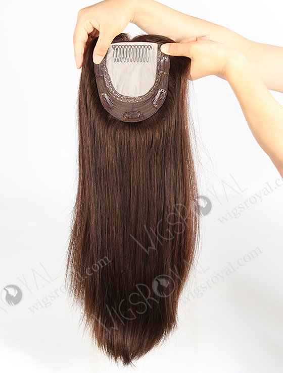 In Stock European Virgin Hair 16" one length Straight 2a# Color 5.5"×5.5" Silk Top Wefted Kosher Topper-024-415