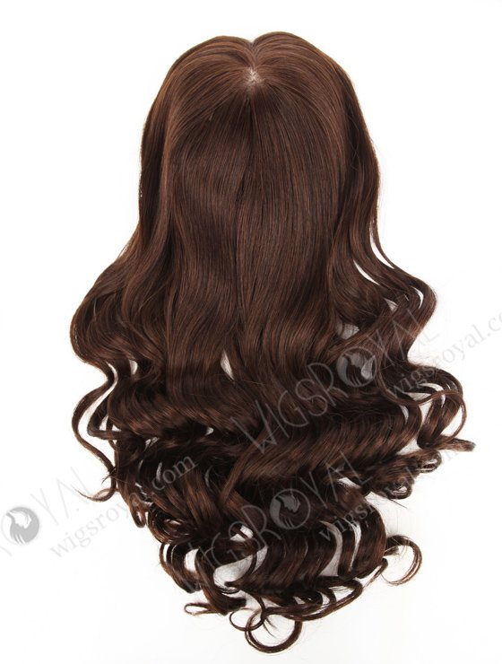 In Stock European Virgin Hair 18" One Length Beach Wave 2a# Color 8"×8" Silk Top Wefted Hair Topper-031-675