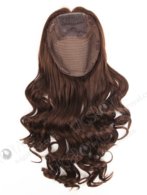 In Stock European Virgin Hair 18" One Length Beach Wave 2a# Color 8"×8" Silk Top Wefted Hair Topper-031-674