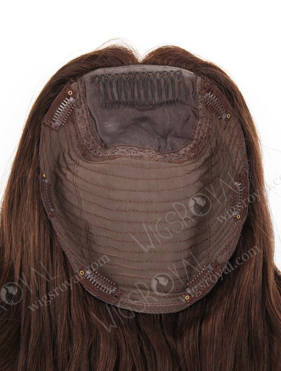 In Stock European Virgin Hair 18" One Length Beach Wave 2a# Color 8"×8" Silk Top Wefted Hair Topper-031-676