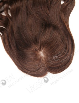 Large Base Silk Top Wefted Hair Topper 18 Inch Dark Brown Wavy Virgin Hair Topper-031