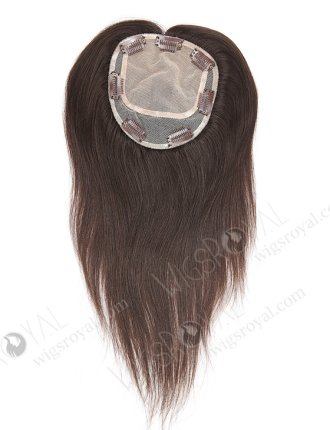 Seamless Silk Base Human Hair Toppers 14 inches Natural Color Topper-008