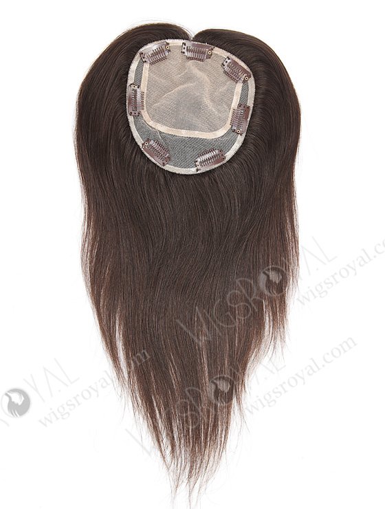 Seamless Silk Base Human Hair Toppers 14 inches Natural Color Topper-008-724