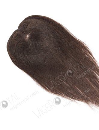 Seamless Silk Base Human Hair Toppers 14 inches Natural Color Topper-008
