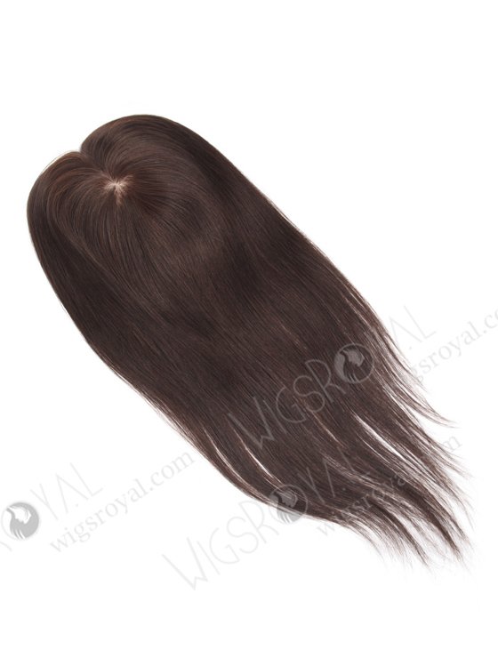 Affordable Silk Base Hair Toppers for Thinning Hair Medium Size | In Stock 5.5"*6" European Virgin Hair 16" Straight Color 2# Silk Top Hair Topper-052-745
