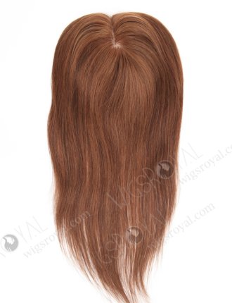 Natural Looking Medium Brown Real Human Hair Toppers with Highlights Topper-055