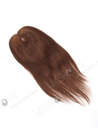 Clip In Crown Filler Hair Pieces 16" Chocolate Brown Premium Remy Human Hair Topper-053