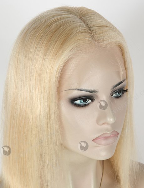 Shoulder Length Blonde Bob Wig 12 Inch Indian Remy Hair 613# SLF-01291