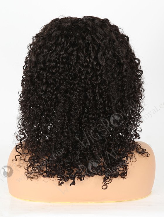 In Stock Indian Remy Hair 16" Tight Pissy Natural Color Lace Front Wig SLF-01245-1079