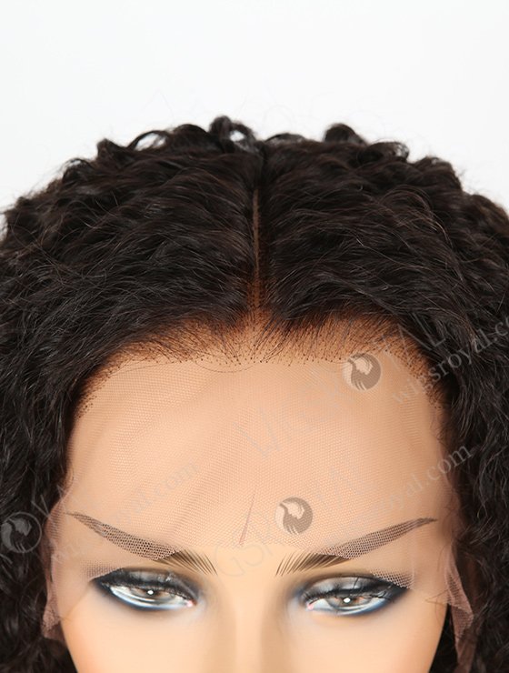 In Stock Indian Remy Hair 16" Tight Pissy Natural Color Lace Front Wig SLF-01245-1080