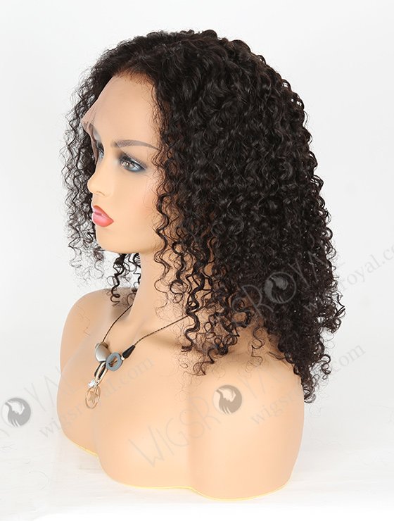 In Stock Indian Remy Hair 16" Tight Pissy Natural Color Lace Front Wig SLF-01245-1083