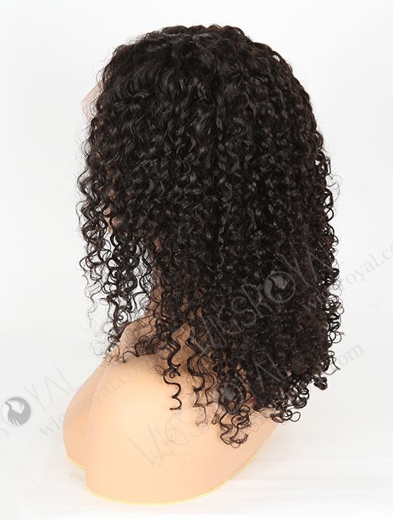 In Stock Indian Remy Hair 16" Tight Pissy Natural Color Lace Front Wig SLF-01245-1082