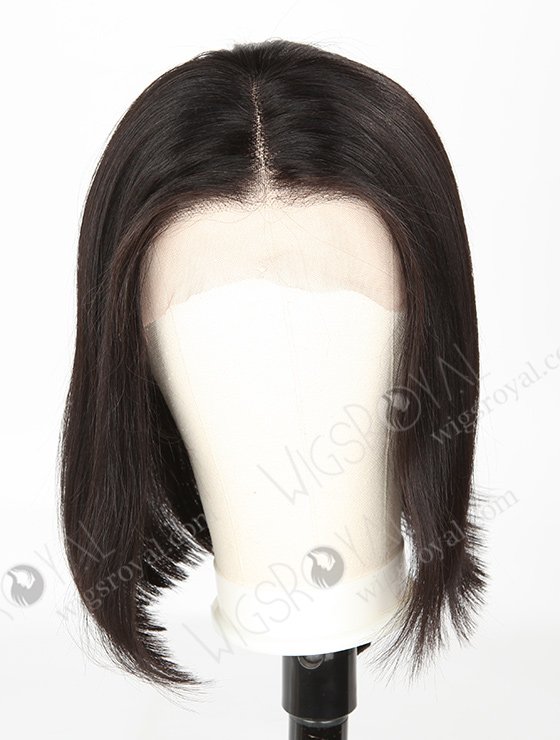 In Stock Indian Remy Hair 12" Yaki+BOB Color 1b# Lace Front Wig SLF-01252-1042