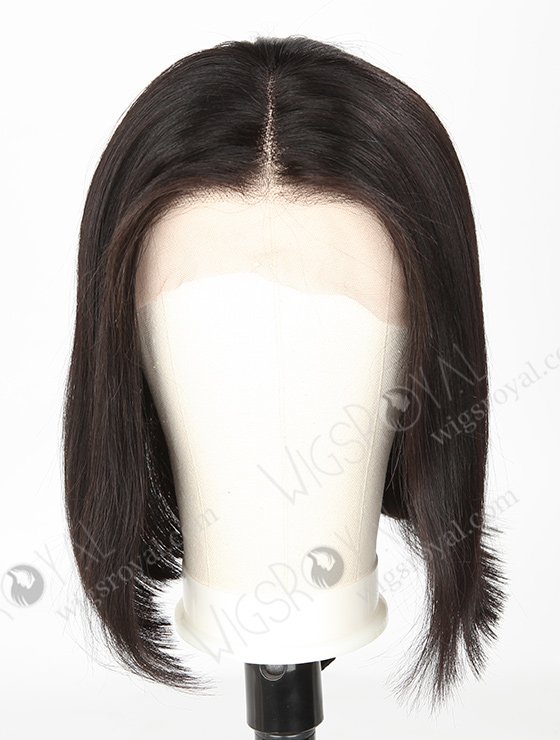 In Stock Indian Remy Hair 12" Yaki+BOB Color 1b# Lace Front Wig SLF-01252-1043