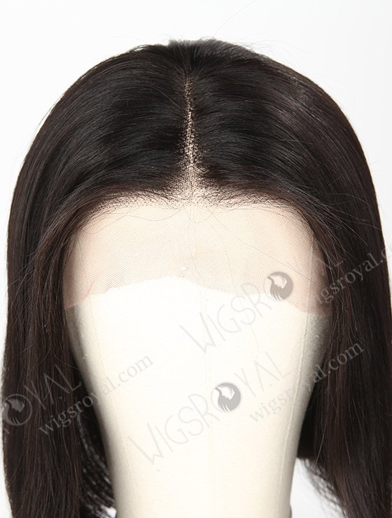 In Stock Indian Remy Hair 12" Yaki+BOB Color 1b# Lace Front Wig SLF-01252-1044