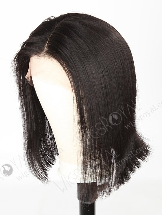 In Stock Indian Remy Hair 12" Yaki+BOB Color 1b# Lace Front Wig SLF-01252-1045