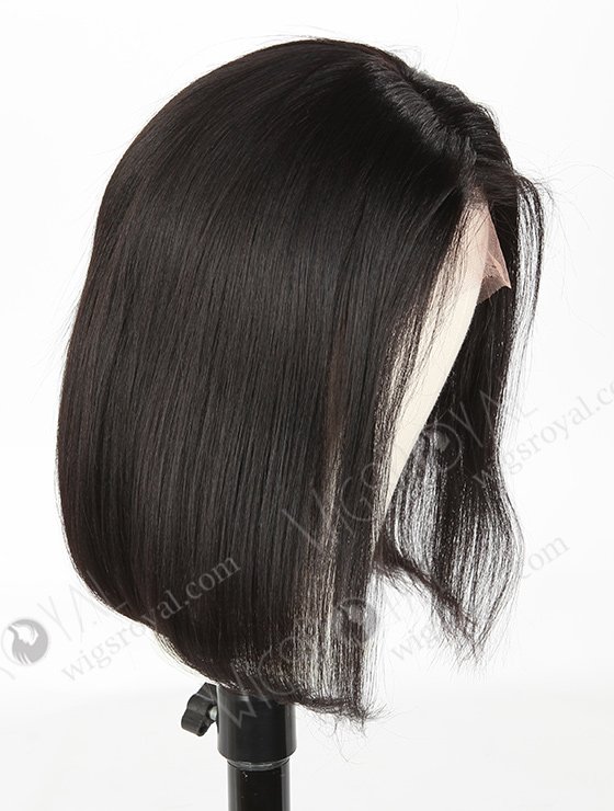 In Stock Indian Remy Hair 12" Yaki+BOB Color 1b# Lace Front Wig SLF-01252-1047