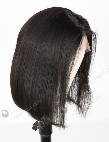 In Stock Indian Remy Hair 12" Yaki+BOB Color 1b# Lace Front Wig SLF-01252
