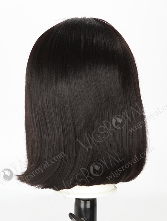 In Stock Indian Remy Hair 12" Yaki+BOB Color 1b# Lace Front Wig SLF-01252-1048