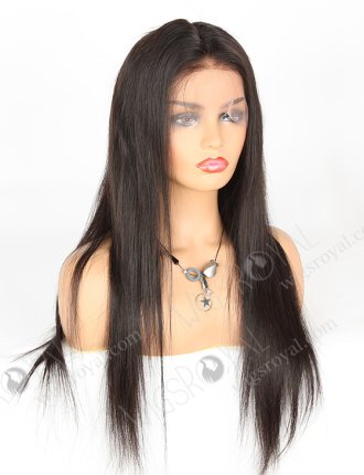 In Stock Indian Remy Hair 22" Straight Natural Color Lace Front Wig SLF-01272