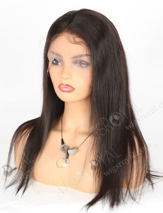 In Stock Indian Remy Hair 18" Straight Natural Color Lace Front Wig SLF-01270