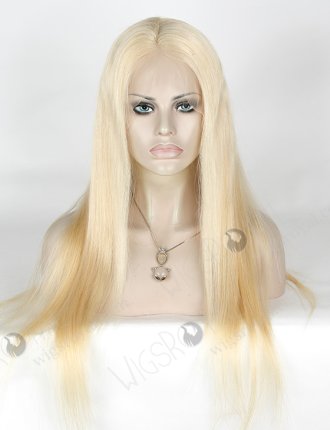 In Stock Indian Remy Hair 24" Straight Color 613# Lace Front Wig SLF-01266