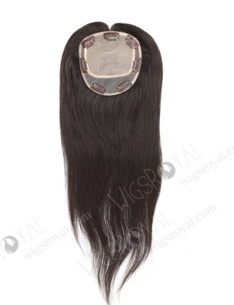 18 Inch Clip On Silk Top Volume Human Hair Toppers for Thinning Crown Topper-015