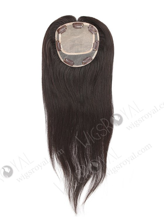 18 Inch Clip On Silk Top Volume Human Hair Toppers for Thinning Crown Topper-015