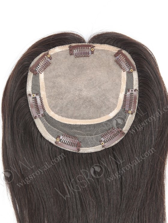 Best 12 Inch Clip On Human Hair Silk Top Crown Toppers for Short Thinning Hair Topper-012-1259