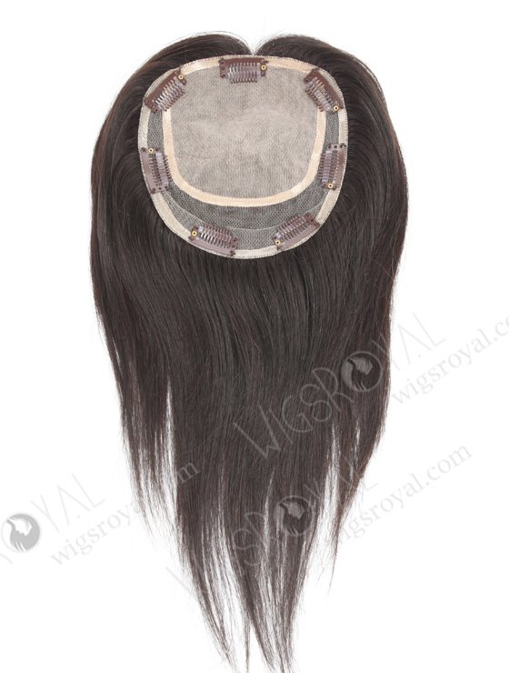Best 12 Inch Clip On Human Hair Silk Top Crown Toppers for Short Thinning Hair Topper-012-1258