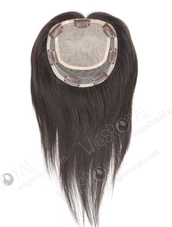Best 12 Inch Clip On Human Hair Silk Top Crown Toppers for Short Thinning Hair Topper-012