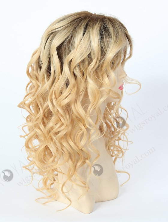 Dark Roots Blonde Curly Wigs For White Women WR-LW-030-1522
