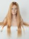Long Straight Dark Roots Human Hair Blonde Wigs WR-LW-040
