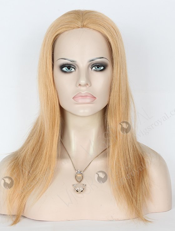 In Stock Brazilian Virgin Hair 14" Straight 18/22# Evenly Blended Color Silk Top Glueless Wig GL-04062