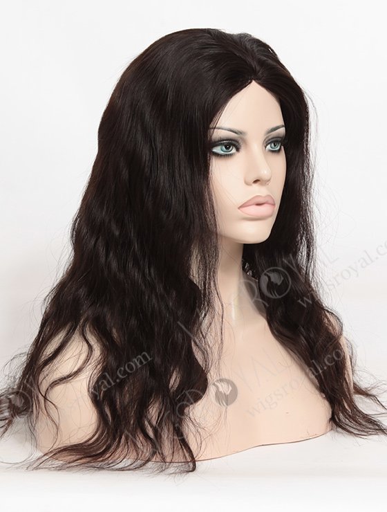 In Stock Brazilian Virgin Hair 18" Natural Wave Natural Color Silk Top Glueless Wig GL-04029-1776