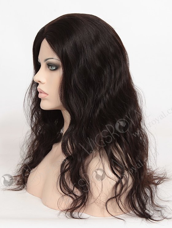In Stock Brazilian Virgin Hair 18" Natural Wave Natural Color Silk Top Glueless Wig GL-04029