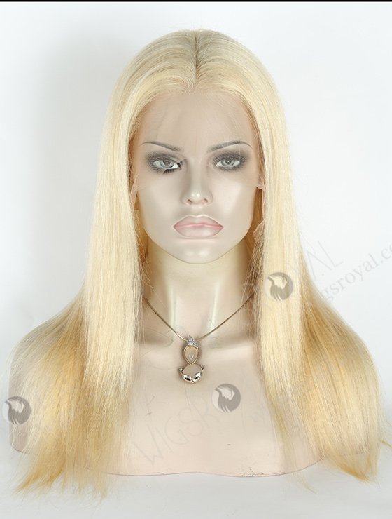 In Stock Brazilian Virgin Hair 16" Straight 613# Color Lace Front Wig MLF-04004-1732