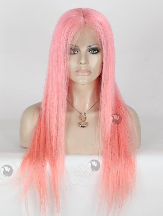New Arrival Pink Color Silky Straight 22'' Peruvian Virgin Hair Wigs WR-LW-044-1655