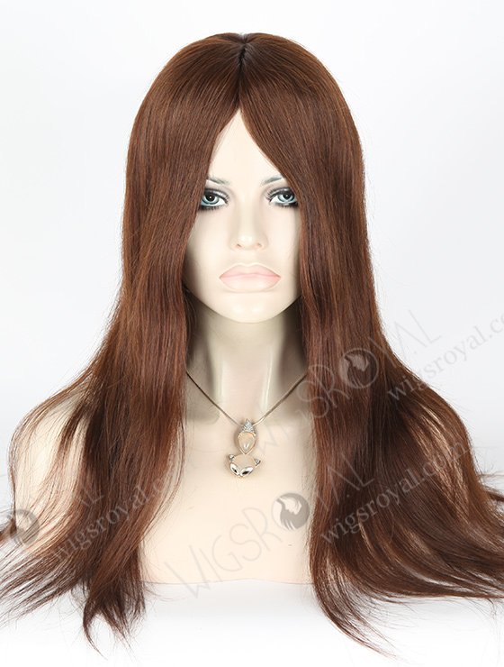 In Stock Brazilian Virgin Hair 18" Straight 3# Color Silk Top Glueless Wig GL-04017-1872