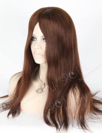 In Stock Brazilian Virgin Hair 18" Straight 3# Color Silk Top Glueless Wig GL-04017